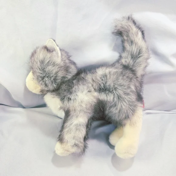 Douglas Cat Plush 1864 Purple Frosted Hue White Gray Tail Up 10 Inch 2016